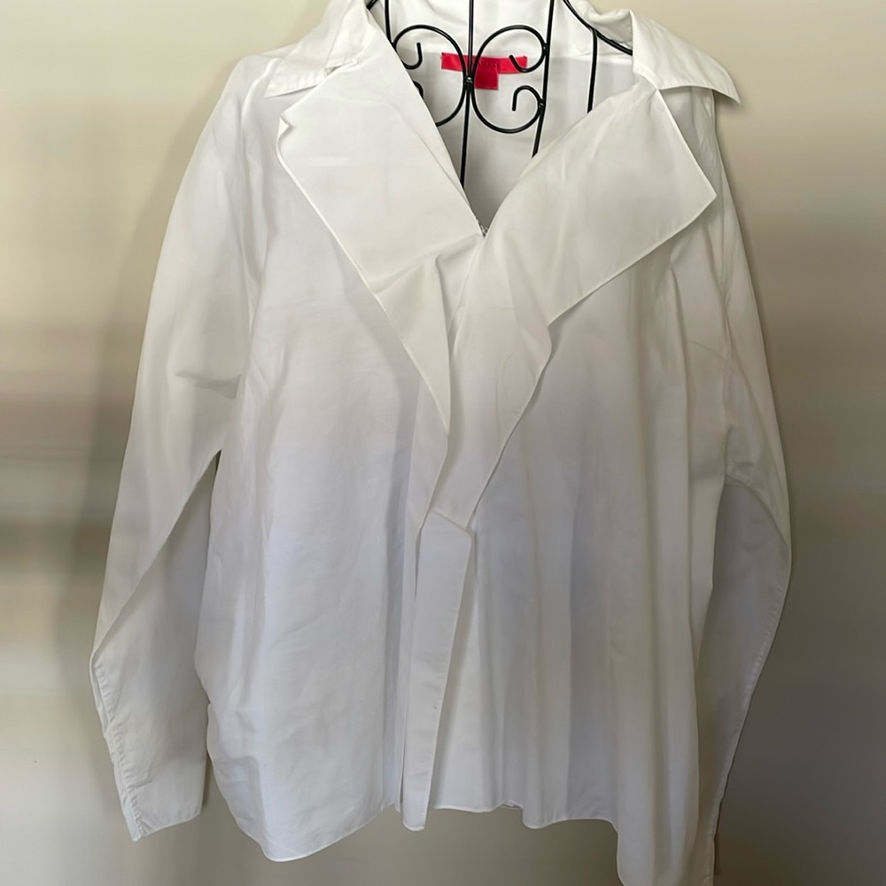 SHAMASK Pima cotton white blouse